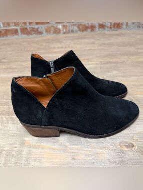 Lucky Brand Black Suede Booties Size 9.5